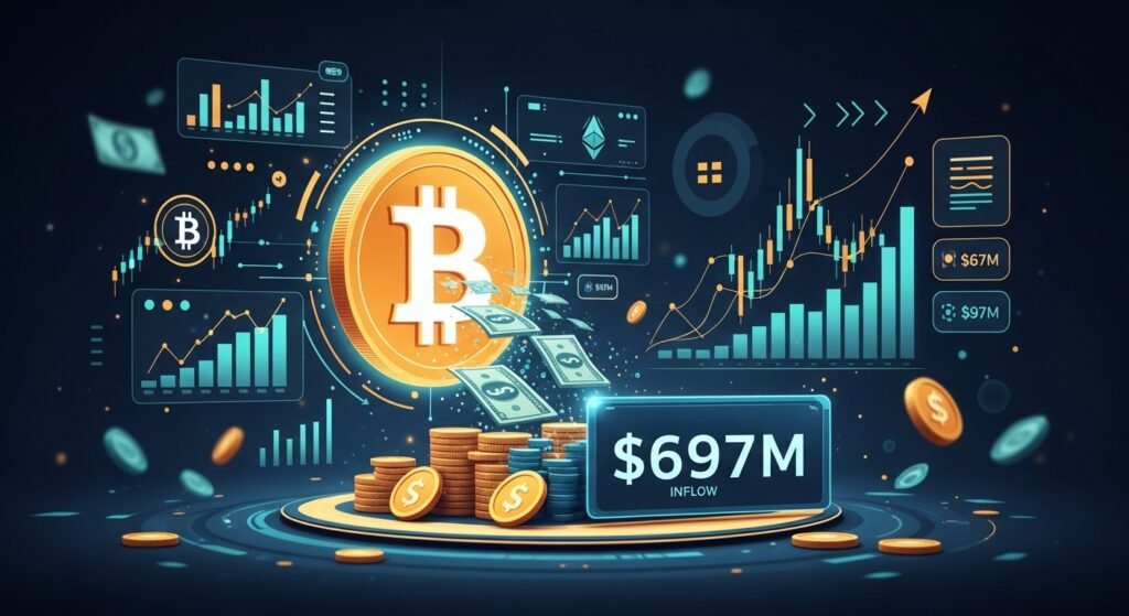 Bitcoin ETFs Absorb $697M in Largest Single-Day Inflow Since October