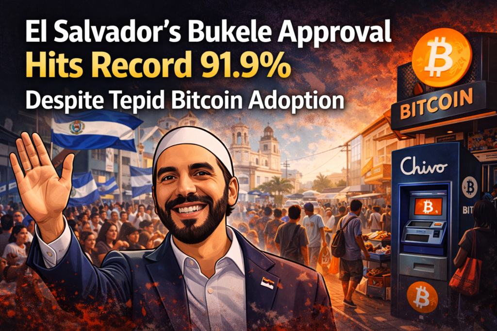 El Salvador’s Bukele Approval Hits Record 91.9% Despite Tepid Bitcoin Adoption