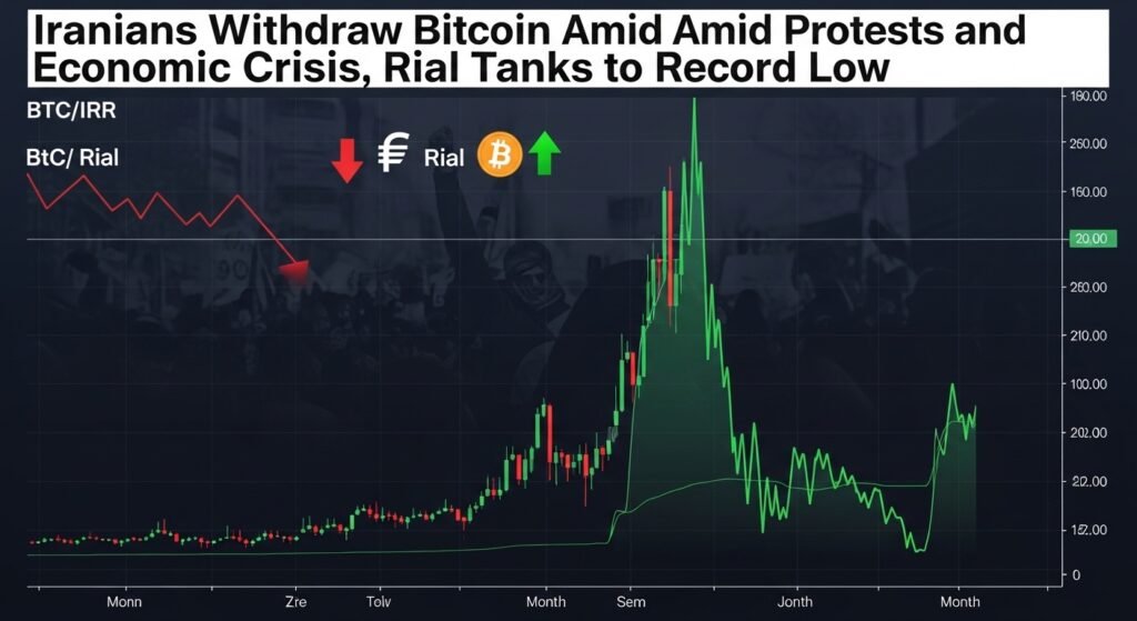 Iranians Withdraw Bitcoin Amid Protests and Economic Crisis, Rial Tanks to Record Low