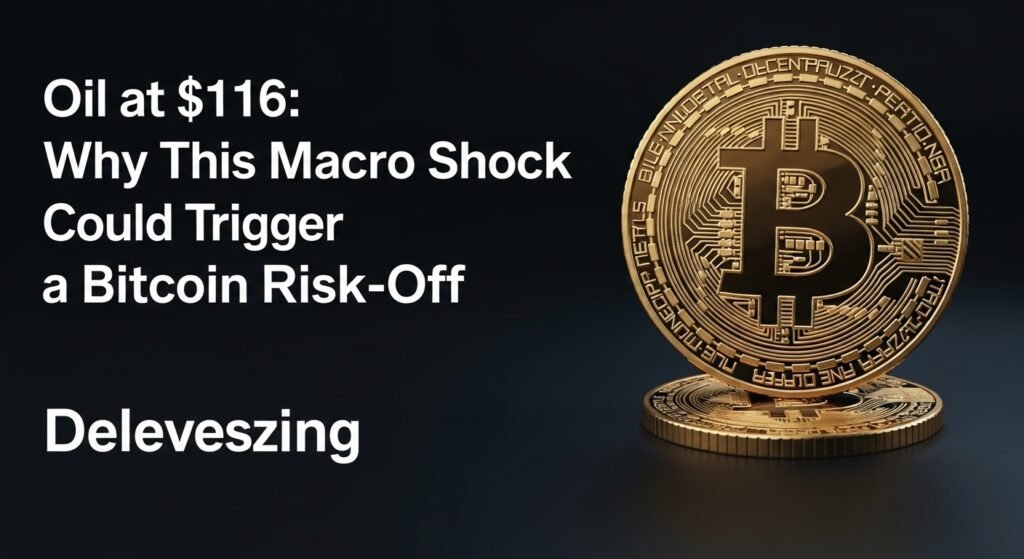 # Oil at $116: Why This Macro Shock Could Trigger a Bitcoin Risk-Off Deleveraging ## Introduction: Oil at $116 and a New Macro Shock Oil reaching $116 per barrel signals more than just rising energy costs; it reflects a broader macroeconomic shock that can ripple across global financial markets. When oil prices spike this aggressively, inflationary pressure tends to build quickly, affecting everything from transportation to manufacturing and consumer spending power. For investors, this kind of environment often creates uncertainty and forces a reassessment of risk exposure. In crypto markets, especially Bitcoin, these conditions can lead to sudden volatility as traders shift toward safer assets and reduce leveraged positions. ## How High Oil Prices Impact Global Liquidity When oil prices surge, inflation expectations rise, and central banks may respond by keeping interest rates higher for longer. This tightening of financial conditions reduces global liquidity, making borrowing more expensive and limiting capital flow into risk assets. As liquidity dries up, markets that depend heavily on speculative capital—like cryptocurrencies—often feel the pressure first. Investors begin pulling money out of high-risk positions, which can accelerate price declines across digital assets. ## Why Bitcoin Faces Risk-Off Deleveraging Pressure Bitcoin is often seen as a high-risk, high-reward asset, and during macro shocks it tends to behave like a liquidity-sensitive instrument rather than a safe haven. When oil-driven inflation fears rise, traders frequently move into cash or government bonds, triggering a “risk-off” environment. In such conditions, leveraged crypto positions become vulnerable. Forced liquidations can occur when margin requirements are not met, leading to a deleveraging cycle that amplifies downward price movements in Bitcoin and other major cryptocurrencies. ## Market Sentiment and Broader Financial Spillovers Rising oil prices don’t only affect crypto; they also impact equities, emerging markets, and corporate earnings expectations. Higher energy costs reduce profit margins, which can weaken stock market sentiment and contribute to a global pullback in risk appetite. As traditional markets decline or stagnate, the spillover effect often reaches crypto markets. Investors who face losses elsewhere may reduce exposure to Bitcoin, further intensifying selling pressure and increasing volatility across the entire digital asset ecosystem. ## Conclusion: What Could Happen Next If oil remains elevated around $116, markets may continue experiencing persistent inflation concerns and tighter financial conditions. This environment is typically not favorable for risk-on assets, especially those reliant on leverage and speculative inflows like Bitcoin. However, markets are dynamic, and any stabilization in oil prices or shift in monetary policy expectations could quickly reverse sentiment. For now, traders are likely to remain cautious, watching macro signals closely for signs of easing or further escalation. ## FAQs **Why does high oil price affect Bitcoin?** High oil prices increase inflation and reduce global liquidity, which often pushes investors away from risky assets like Bitcoin. **What is risk-off deleveraging in crypto?** It is when traders reduce borrowed (leveraged) positions during uncertainty, causing faster price drops due to forced selling. **Can Bitcoin rise during oil price spikes?** Yes, but usually only if broader market liquidity remains strong or if Bitcoin is being treated as an inflation hedge. **Is $116 oil considered a macro shock?** Yes, sustained oil prices above $100 are generally seen as a major macroeconomic stress factor for global markets.