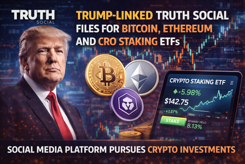 Trump Linked Truth Social Files for Bitcoin, Ethereum and CRO Staking ETFs