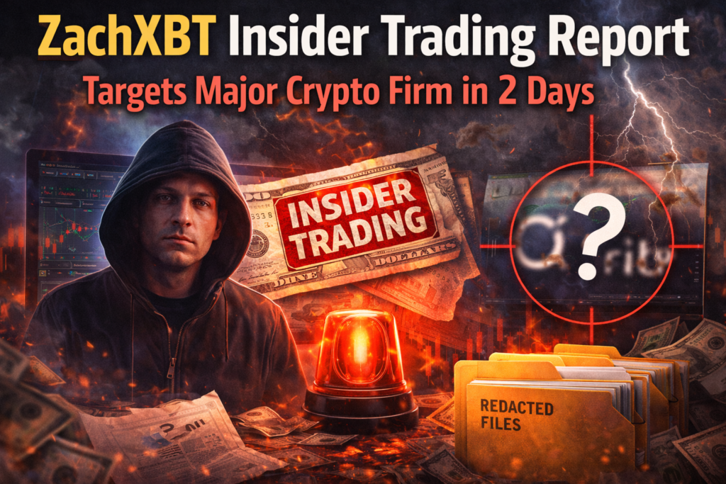 ZachXBT Insider Trading Report Targets Major Crypto Firm in 2 Days